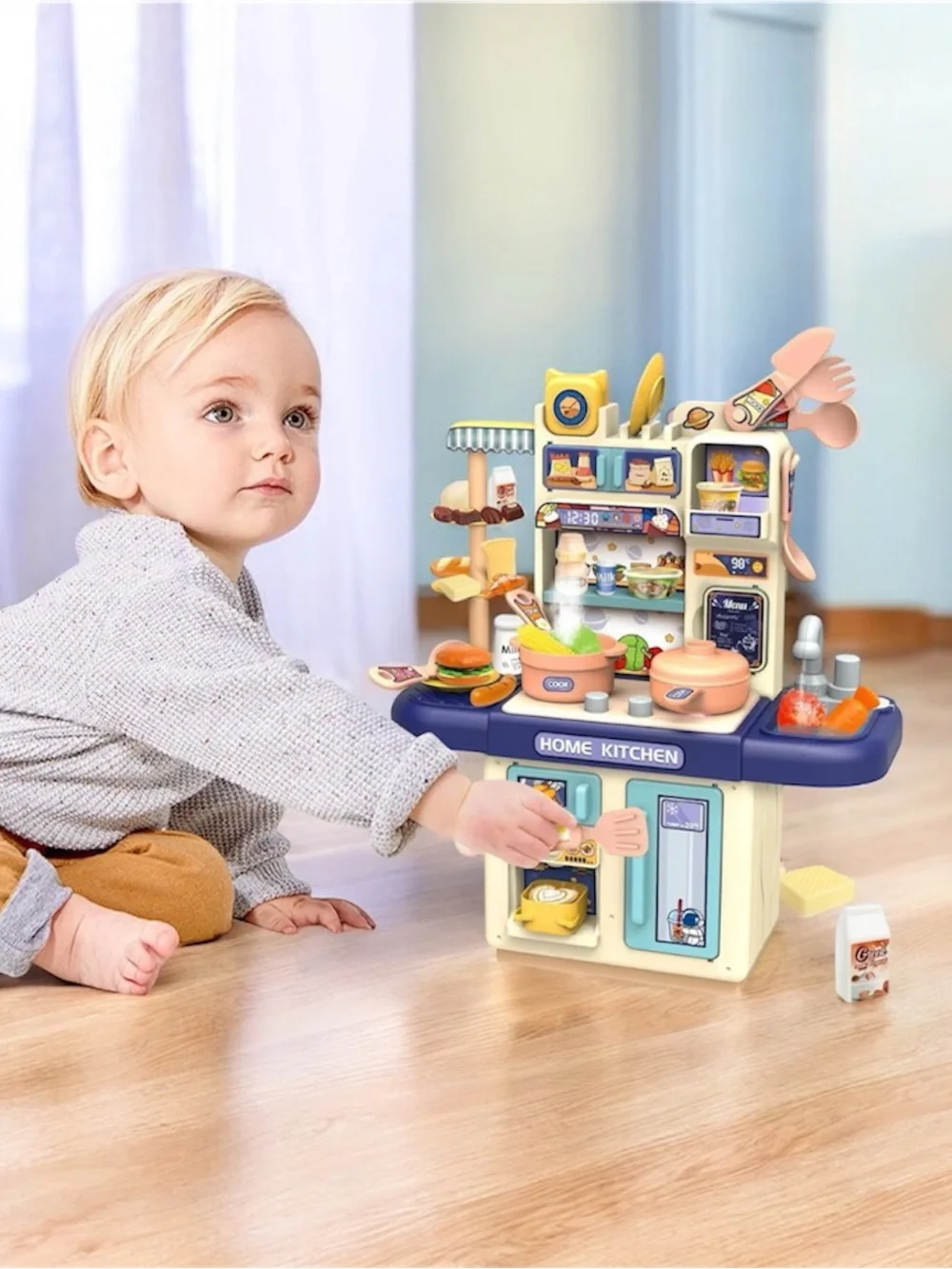 Kitchen Counter Complete Cooking Playset Toy — 30+ Pieces